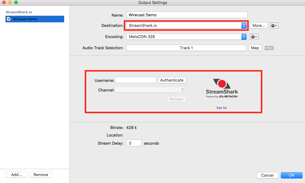 wirecast for mac bitrates