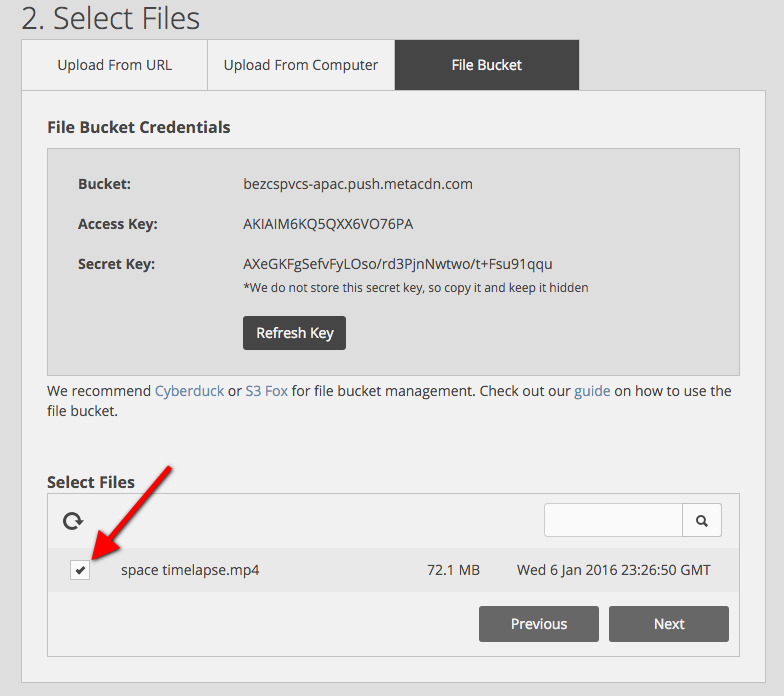 cyberduck connect to s3 bucket